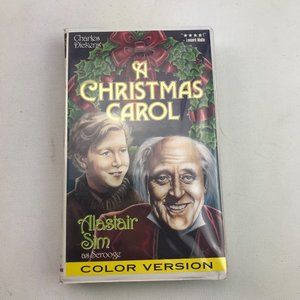 VHS A Christmas Carol Scrooge Alastair Sim Color Version Charles Dickens Clamshe